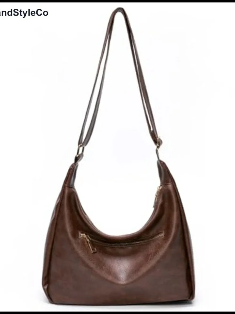 Hobo Shoulder Bag Soft Vegan Leather Slouchy Everyday Purse Adjustable Crossbody